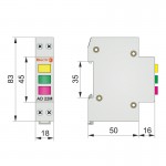 Індикатор фаз AD22M, (3 індикатора, 400В)